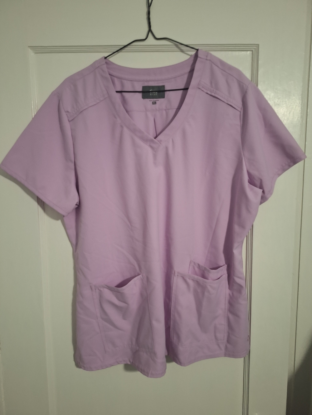 Lavender V-Neck Short Sleeve Scrub Top